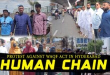 Massive Human Chain Protest Erupts in Hyderabad Against Waqf Amendment Act 2025