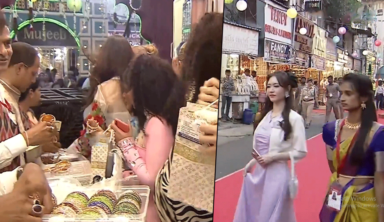 Hyderabad: Bangle Fest at Charminar’s Lad Bazaar Shines Brighter with Miss World Contestants' Visit!