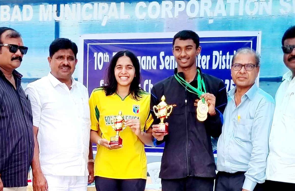 Vritti Agarwal & Varshith Dhulipudi Shine at 10th Telangana Senior Inter-District Swimming Championship 2025