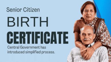 Senior citizen visiting a Mee Seva Centre in Hyderabad to apply for a birth certificate under the new simplified Central Government scheme.