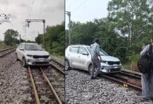 Hyderabad: Drunk Woman Drives Car on Railway Track, Train Services Disrupted