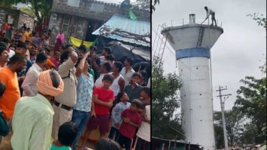 Telangana Man Climbs Water Tank After Being Denied Indiramma Housing