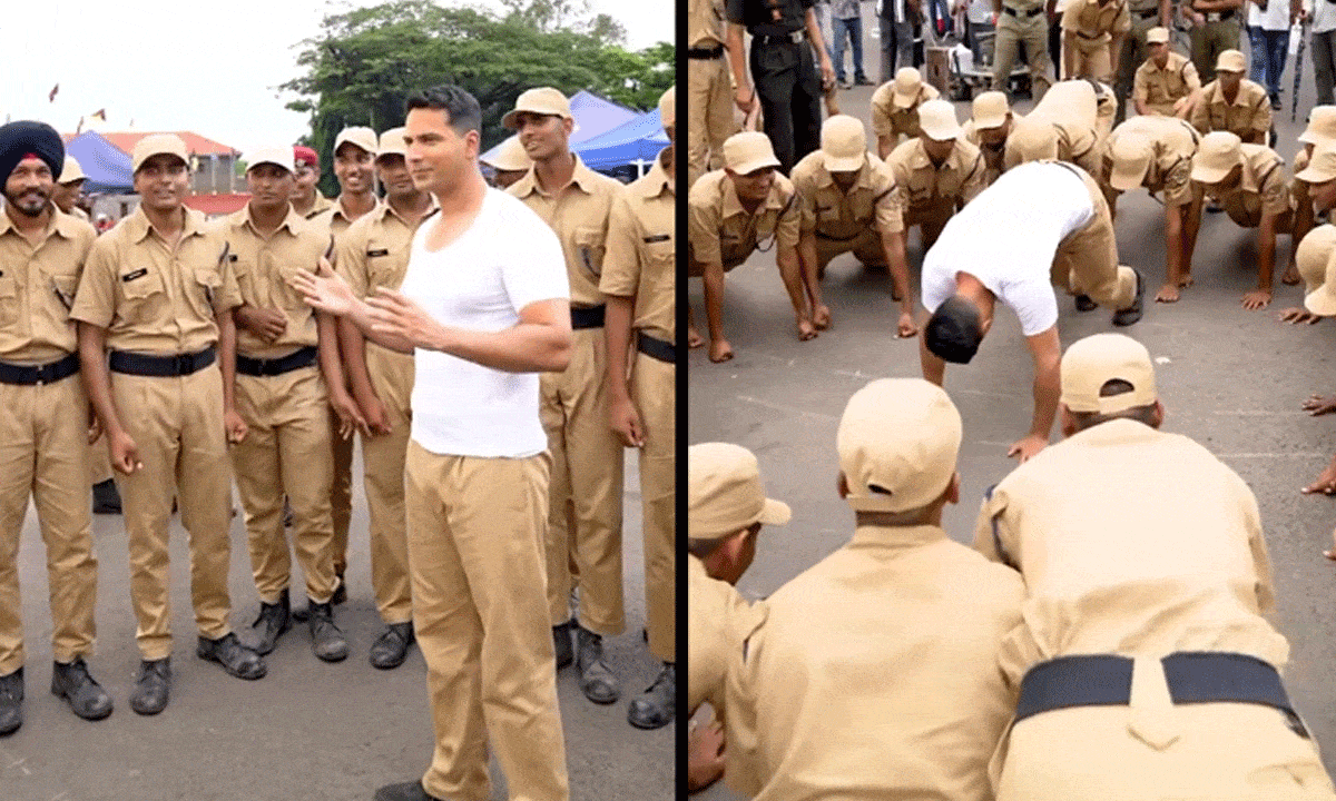 Varun Dhawan Leads Knuckle Push-Up Challenge with NDA Cadets During Border 2 Shoot