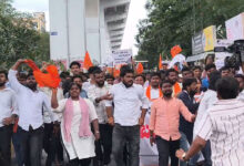 ABVP Stages Protest at Hyderabad’s Bus Bhavan Over Student Bus Pass Fare Hike