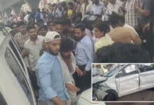 Hyderabad Horror: 2 KM Drunken Rampage Ends as Overspeeding Car Crashes into Divider, Hits Bikes Near Eshwar Theatre