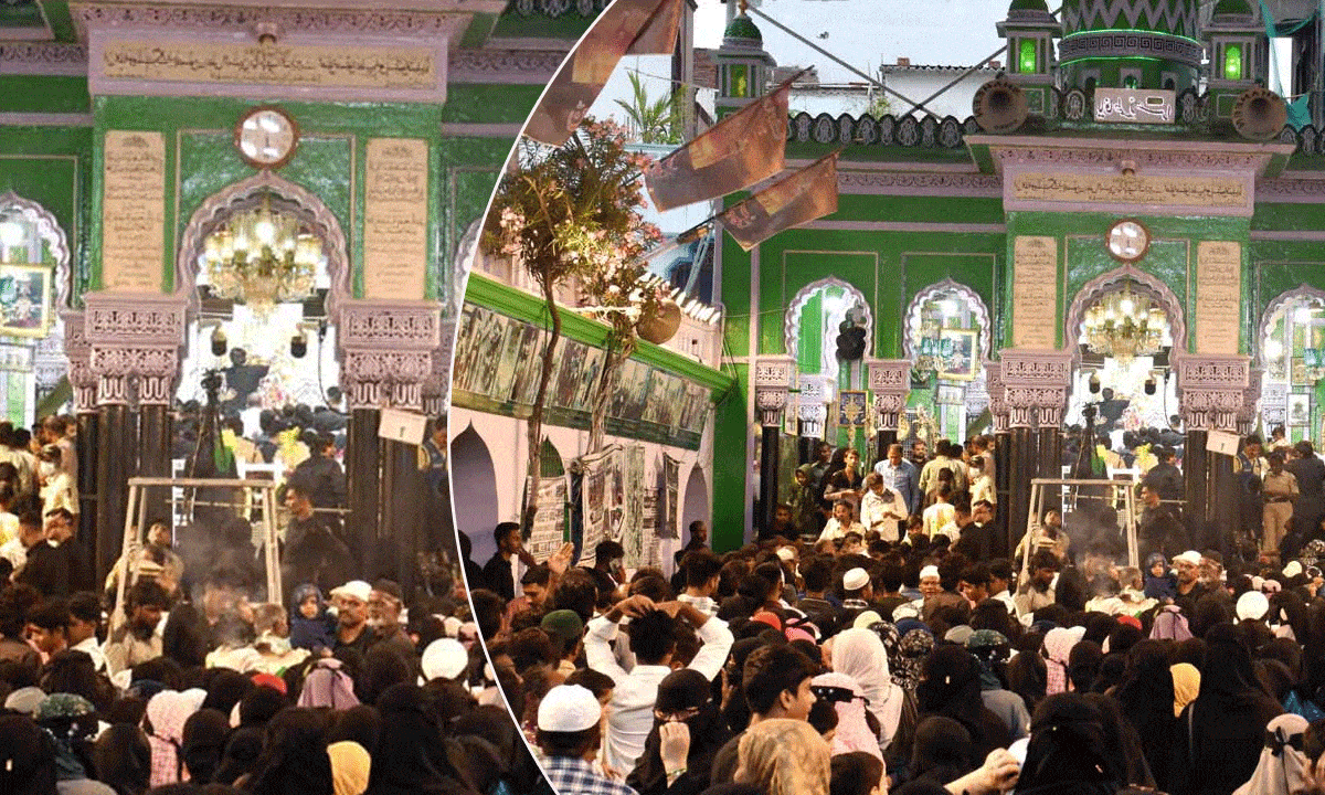 Devotees Throng Dabeerpura for Bibi Ka Alam Ritual as Muharram Begins