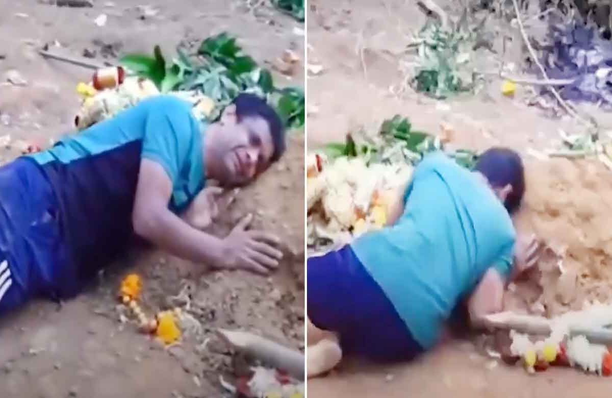 "I Want to Stay Here Too…" — Father Weeps at Son’s Grave After Bengaluru Stampede Tragedy