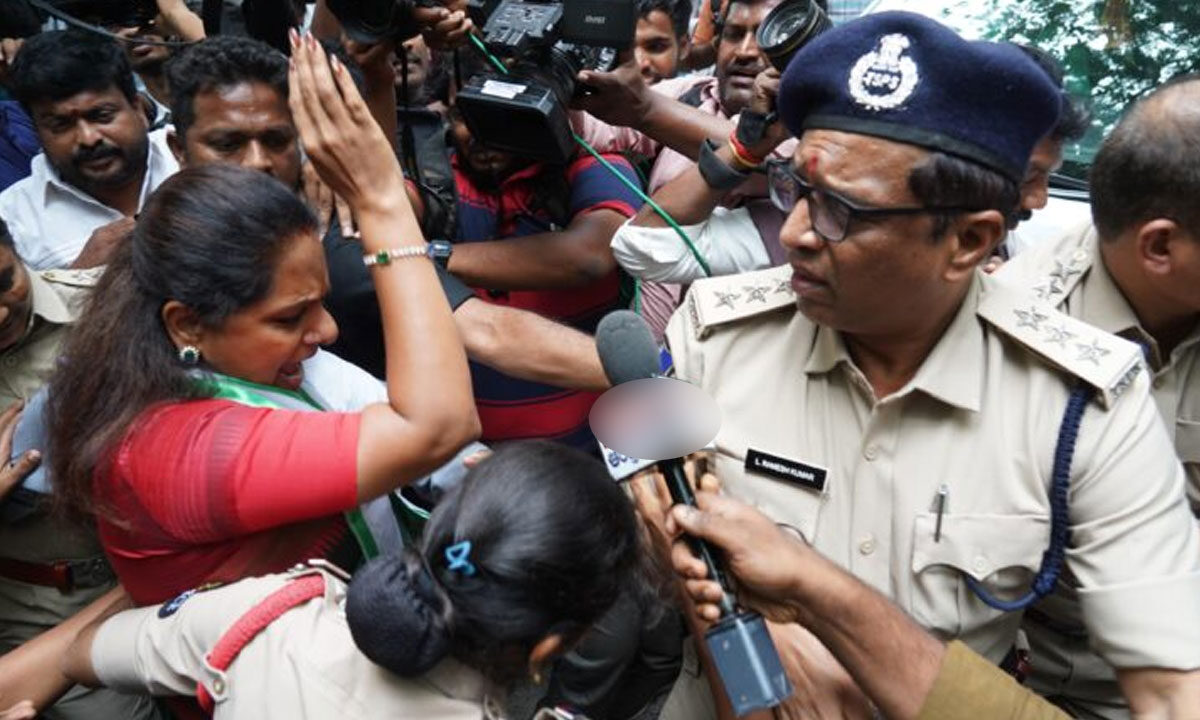 MLC Kavitha Taken into Custody Following Gherao of Bus Bhavan over RTC Fare Increase