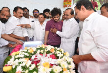 KCR Pays Last Respects to Jubilee Hills MLA Gopinath, Consoles Bereaved Family