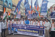 Hyderabad: ‘Jai Bapu Jai Bhim Jai Samvidhan’ Padayatra Held from Charminar to Madina X Road