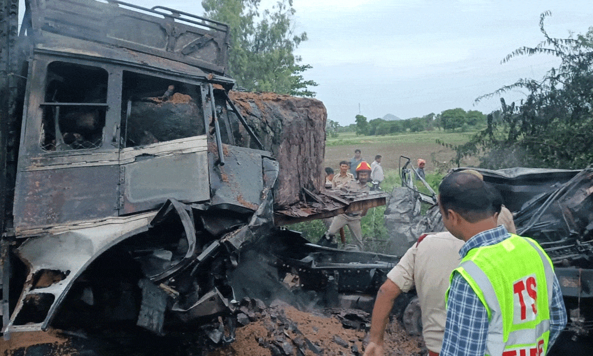 Mahabubabad Tragedy: Head-On Collision Between Lorries Kills Three
