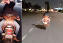 Hyderabad: Couple Caught on Camera in Risky Romantic Act on Bike