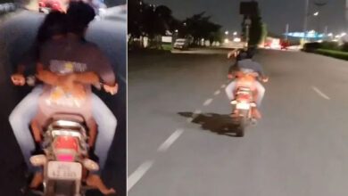 Hyderabad: Couple Caught on Camera in Risky Romantic Act on Bike