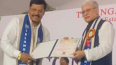 Governor Jishnu Dev Varma Confers Doctorate Degree to Dr. Shujath Ali Sufi at Telangana University Convocation