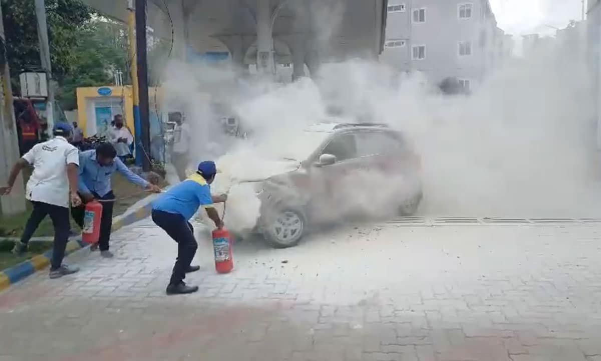 Major Fire Averted at Bharat Petrol Pump Near Mailardevpally Police Station