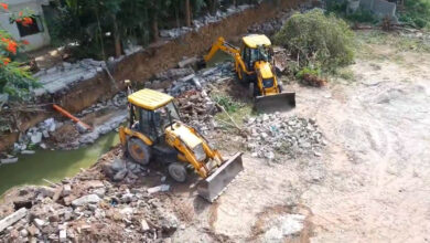 HYDRAA Demolition Drive in Kukatpally: Nala Encroachments Razed to Prevent Flooding