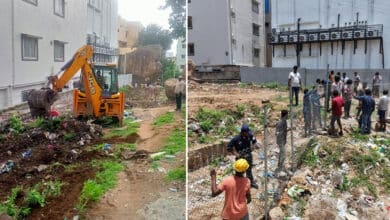 HYDRAA In Moosapet: Encroachments Removed from 2,000 Yards of Park Land in Anjaneya Nagar Colony