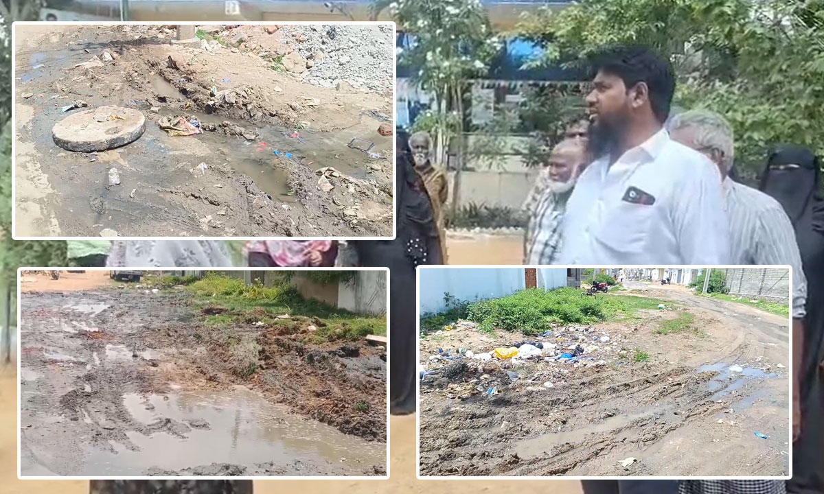 Bismillah Colony Residents Suffer Due to Overflowing Drainage Water; Accuse Jalpally Commissioner of Ignoring Pleas