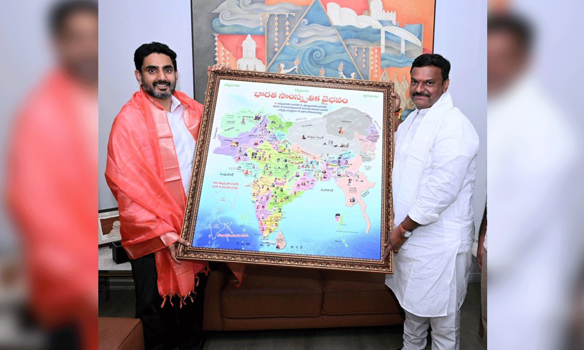 KTR Questions Modi as Telangana Missing from Map Gifted by AP BJP Chief