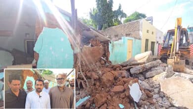 Wall Collapses Amid Road Work in Vijaynagar Colony, AIMIM Corporator Promises Quick Restoration