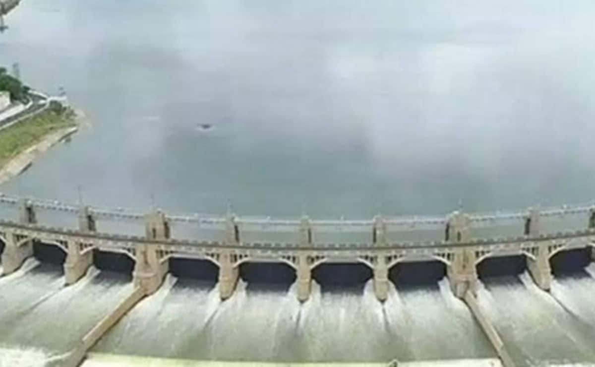 Fourteen crest gates of Nagarjuna Sagar dam liftedFourteen crest gates of Nagarjuna Sagar dam lifted