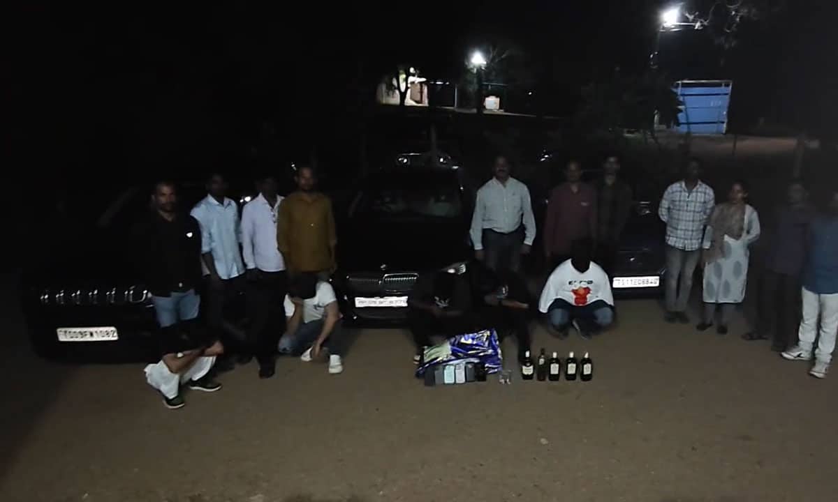 Secret Drug Party at Chevella Farmhouse: 6 IT Professionals Arrested, LSD, Hashish, and Luxury Cars Recovered
