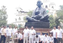 BRS MLAs Stage Symbolic Protest Over Absence of Assembly Speaker, Submit Petition Before Gandhi Statue